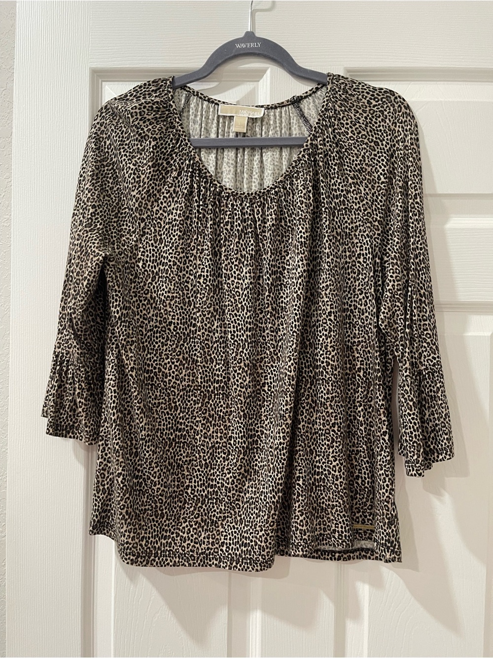 Michael Kors Women's Animal Print Scoop Neck Tunic - Taupe & Black